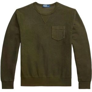 Polo Ralph Lauren Olive Green Men’s pullover Fleece Crewneck Sweater Men’s Large